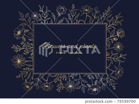 Design template decorated with gold flowers Design template decorated with gold flowers 78599700