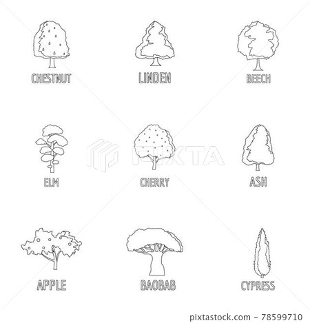 Forest management icons set, outline style 78599710