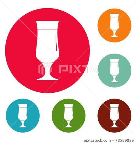 Alcohol icons circle set vector 78599859