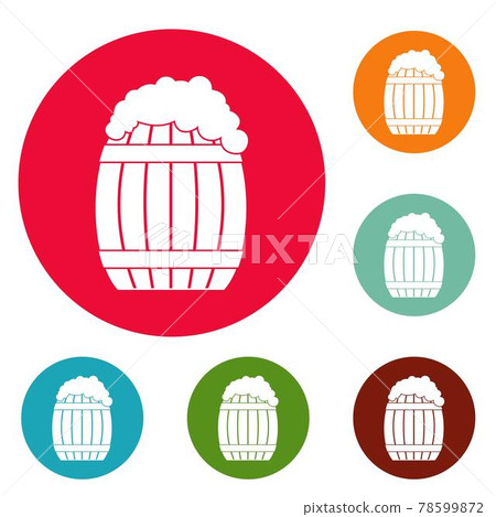 Full barrel icons circle set vector 78599872