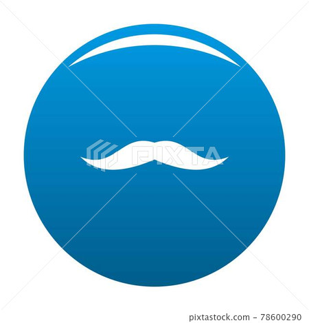 Neat mustache icon blue vector Neat mustache icon blue vector 78600290