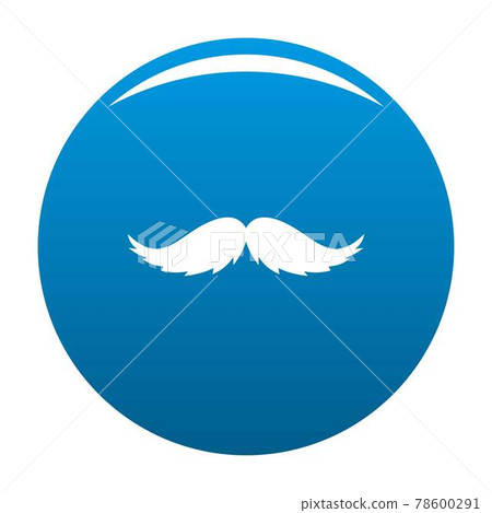 Man mustache icon blue vector Man mustache icon blue vector 78600291