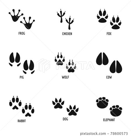 Mark of the beast icons set, simple style 78600573