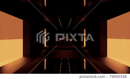 3d illustration of 4K UHD geometric tunnel 78600586