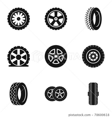 Wheel icons set, simple style - Stock Illustration [78600618] - PIXTA