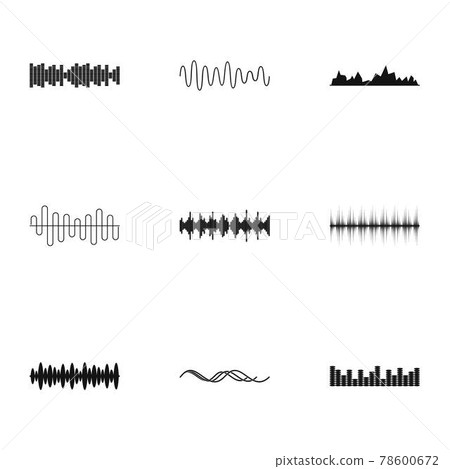 Sound icons set, simple style 78600672