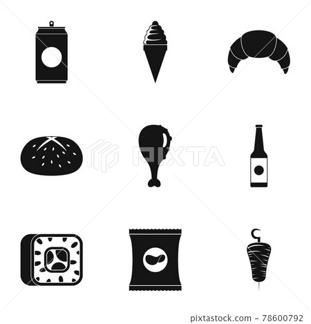 Gobble icons set, simple style Gobble icons set, simple style 78600792