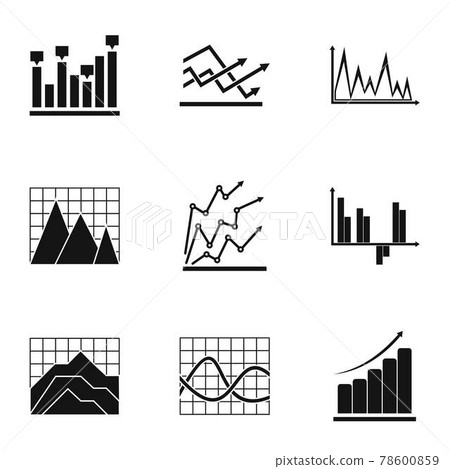 Project graph icons set, simple style 78600859