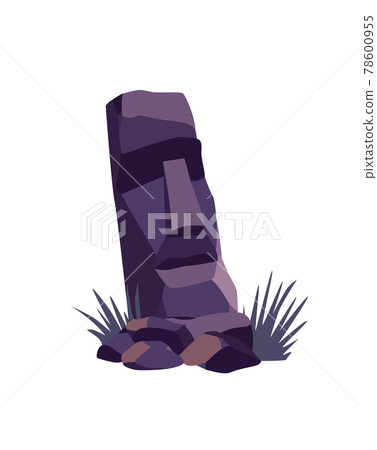 Easter Island Idol Isolated Moai Ancient Statues Vector