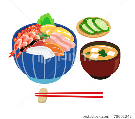Seafood rice set meal - Stock Illustration [78601242] - PIXTA