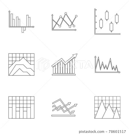 Business stand icons set, outline style Business stand icons set, outline style 78601517