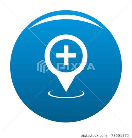 Hospital map pointer icon blue vector 78601573