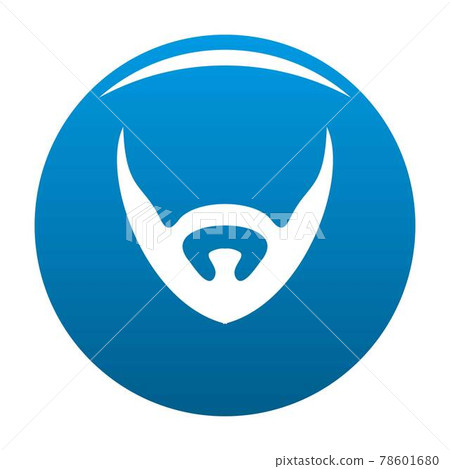 Short beard icon blue vector 78601680