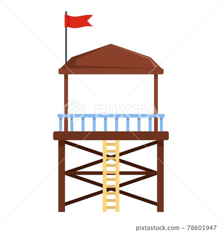 Rescue tower icon, flat style Rescue tower icon, flat style 78601947
