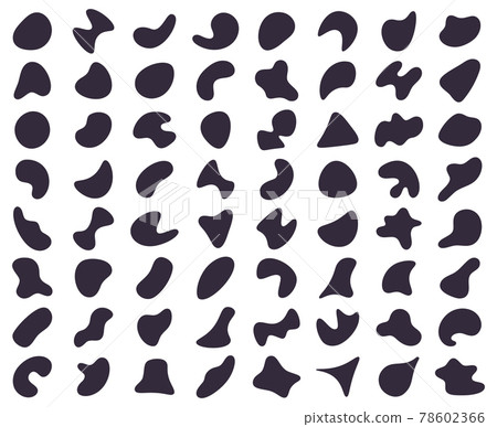 Abstract shapes. Random blob shapes, liquid ink blotch elements isolated vector illustration set. Blobs random shapes silhouette Abstract shapes. Random blob shapes, liquid ink blotch elements isolated vector illustration set. Blobs random shapes silhouette 78602366