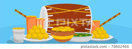 Lohri food banner, flat style Lohri food banner, flat style 78602468