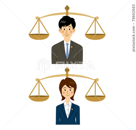 Balance and lawyer men and women 78602683