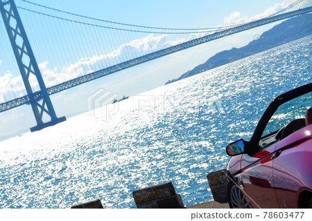 View the bridge in an open car 78603477