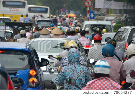 "Vietnam" Hanoi city commuting congestion 78604287