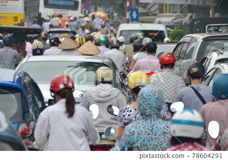 "Vietnam" Hanoi city commuting congestion 78604291