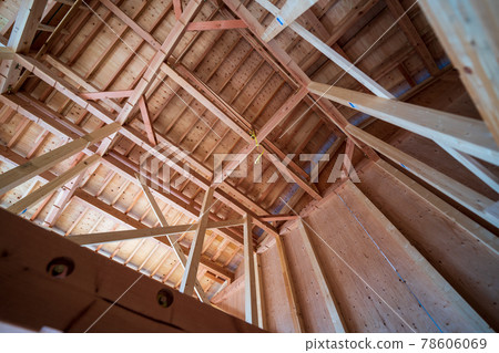 Building up a two-story wooden house Building up a two-story wooden house 78606069