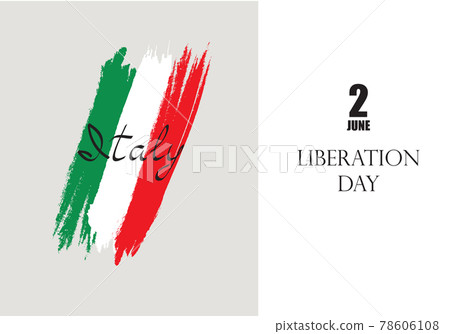 Italian flag with handwritten lettering Italy brush stroked national country design element 78606108