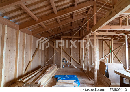 Building up a two-story wooden house Building up a two-story wooden house 78606440
