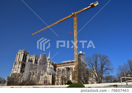 Notre Dame Cathedral under reconstruction, Paris, France, taken on February 24, 2021. Notre Dame Cathedral under reconstruction, Paris, France, taken on February 24, 2021. 78607463