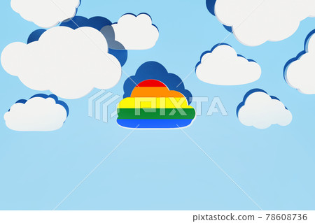 3d render different flat clouds with shadows 78608736