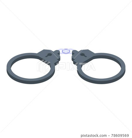 Police handcuff icon, isometric style 78609569