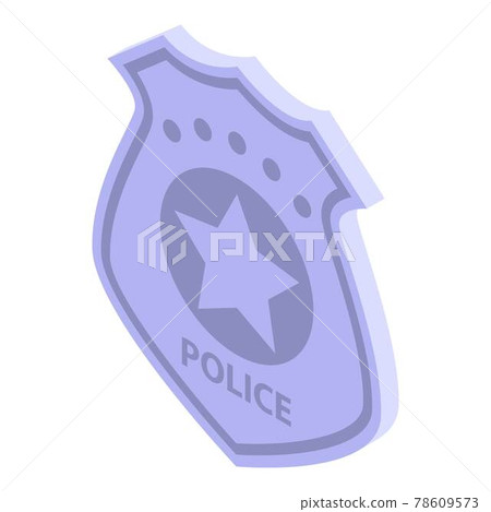 Police badge icon, isometric style 78609573