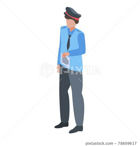 Police penalty paper icon, isometric style 78609617