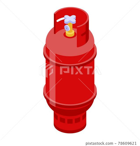 Industrial gas cylinder icon, isometric style 78609621