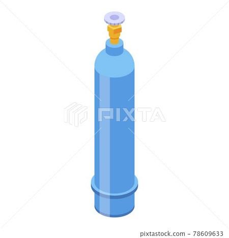 Gas oxygen cylinder icon, isometric style Gas oxygen cylinder icon, isometric style 78609633