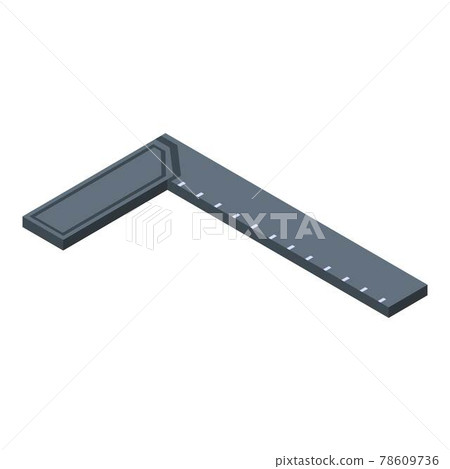 Angle ruler icon, isometric style 78609736