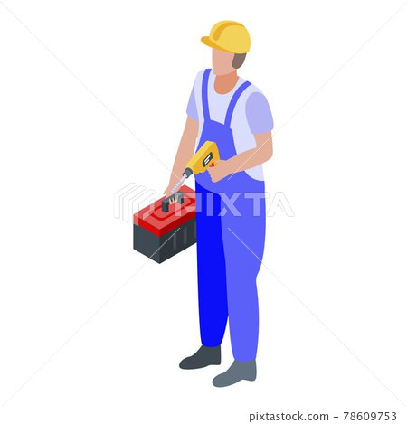 Construction repairman icon, isometric style 78609753
