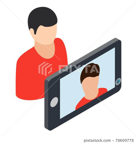 Selfie man icon, isometric style 78609778