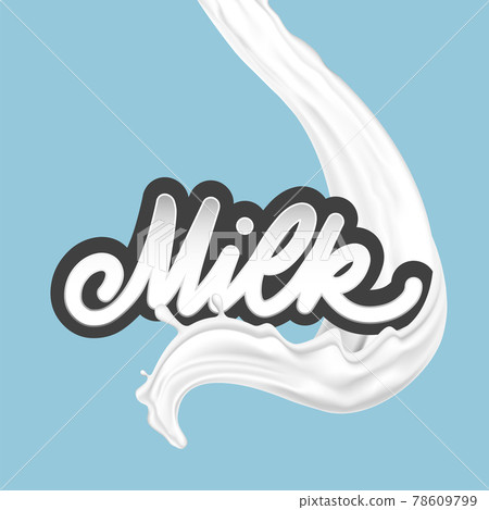 Milk label for product desing. Milk logo. 78609799