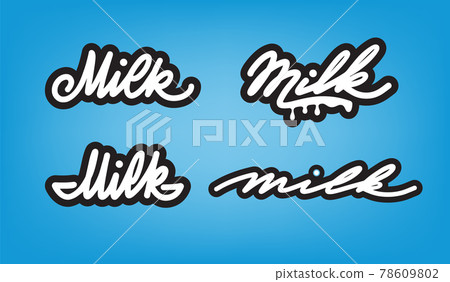 Milk label for product desing. Milk logo. 78609802