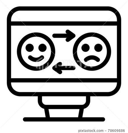 Screen feedback sharing icon, outline style 78609886