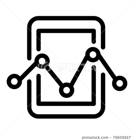 Tablet and chart icon, outline style Tablet and chart icon, outline style 78609887