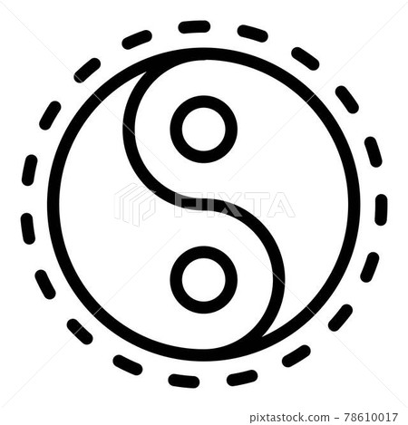 Yin yang sign icon, outline style 78610017