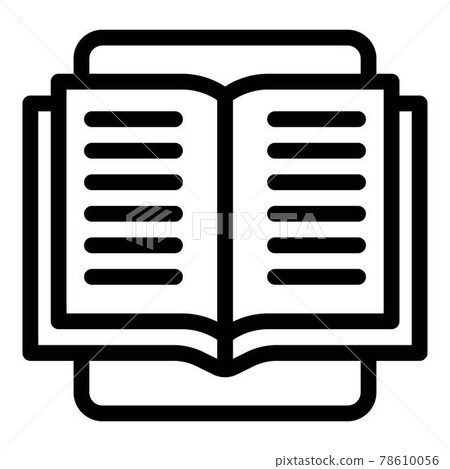 Tablet and book icon, outline style Tablet and book icon, outline style 78610056