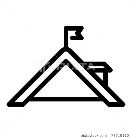 Roof end icon, outline style 78610110