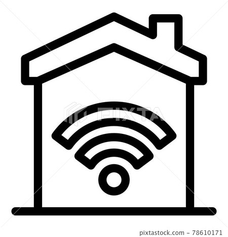 Smart house icon, outline style Smart house icon, outline style 78610171