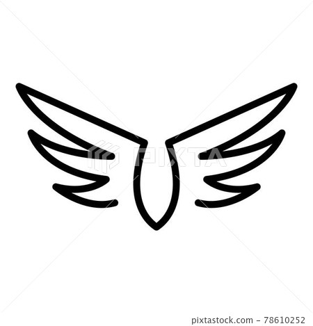 Art wings icon, outline style Art wings icon, outline style 78610252