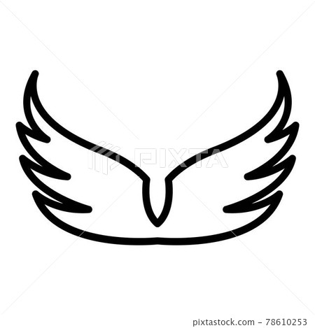 Vintage wings icon, outline style Vintage wings icon, outline style 78610253