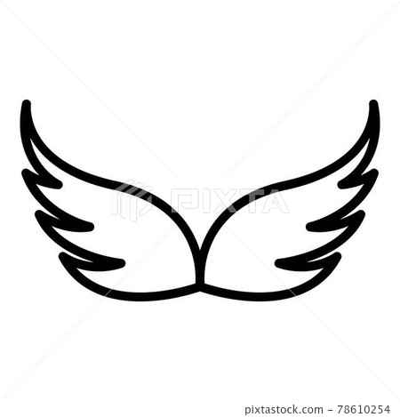 Retro wings icon, outline style Retro wings icon, outline style 78610254