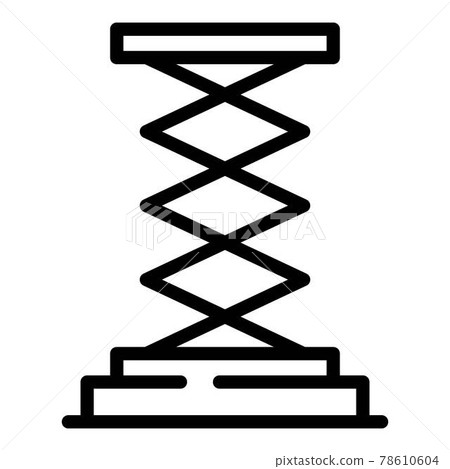 Jack screw stand icon, outline style Jack screw stand icon, outline style 78610604