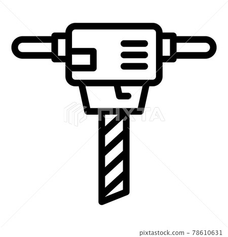 Gasoline hammer drill icon, outline style Gasoline hammer drill icon, outline style 78610631